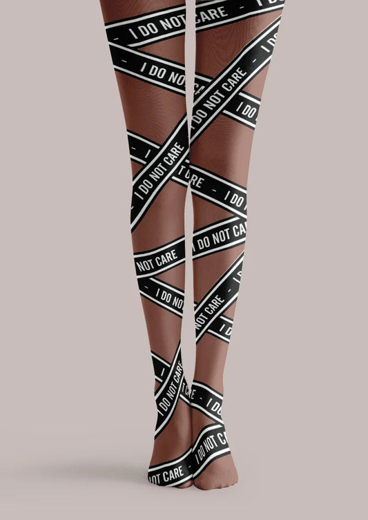 Text Cross Graphic Tights Hosiery Pantyhose