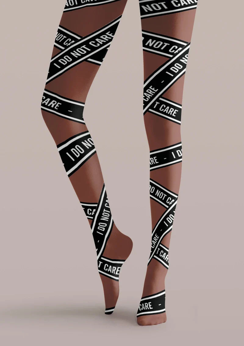 Text Cross Graphic Tights Hosiery Pantyhose