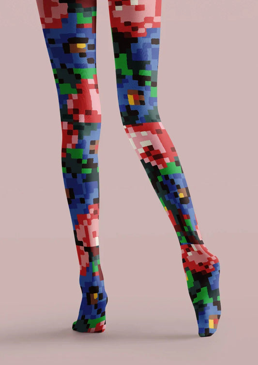 Pixel Graphic Tights Hosiery Pantyhose