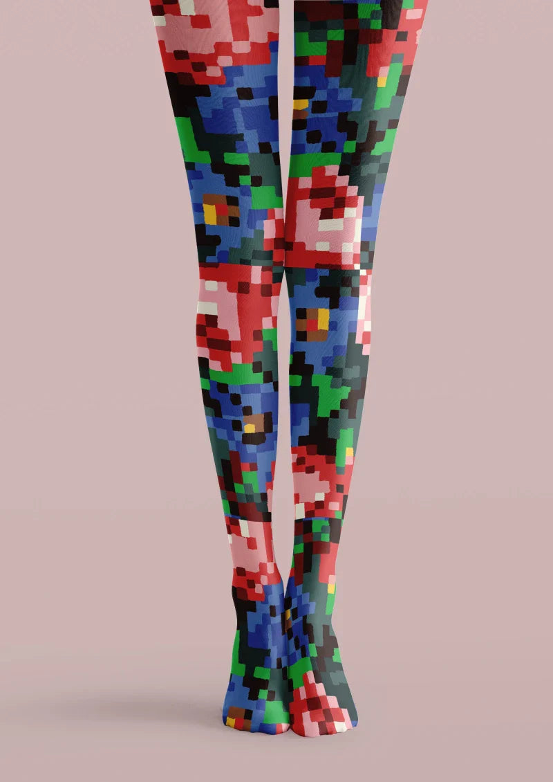 Pixel Graphic Tights Hosiery Pantyhose