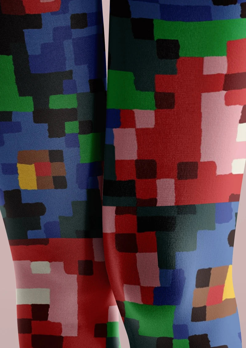 Pixel Graphic Tights Hosiery Pantyhose