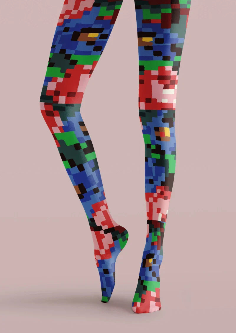 Pixel Graphic Tights Hosiery Pantyhose
