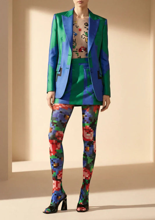 Pixel Graphic Tights Hosiery Pantyhose
