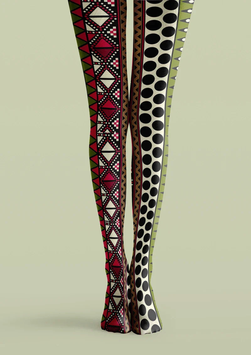 Ethnic Geometric Tights Hosiery Pantyhose