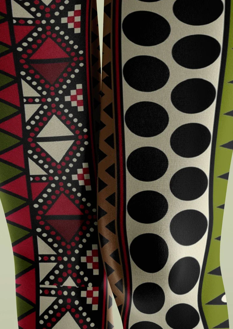 Ethnic Geometric Tights Hosiery Pantyhose