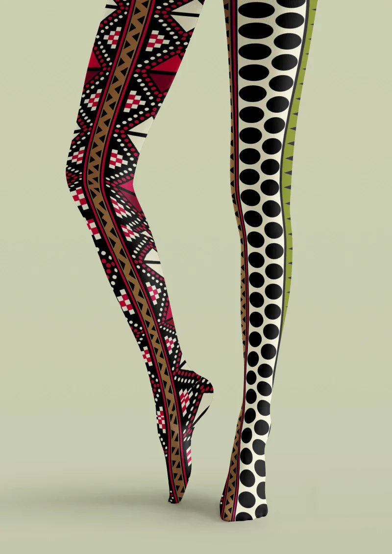 Ethnic Geometric Tights Hosiery Pantyhose