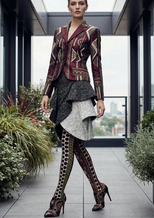 Ethnic Geometric Tights Hosiery Pantyhose