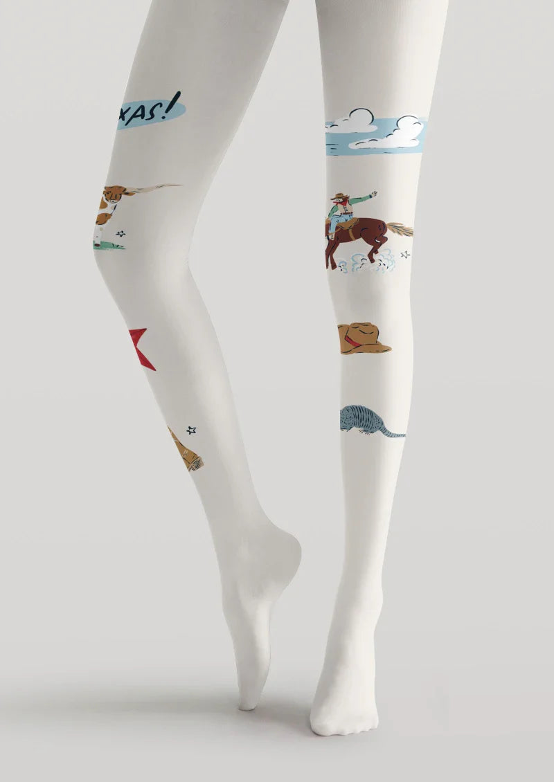 Texas Theme Graphic Tights Hosiery Pantyhose