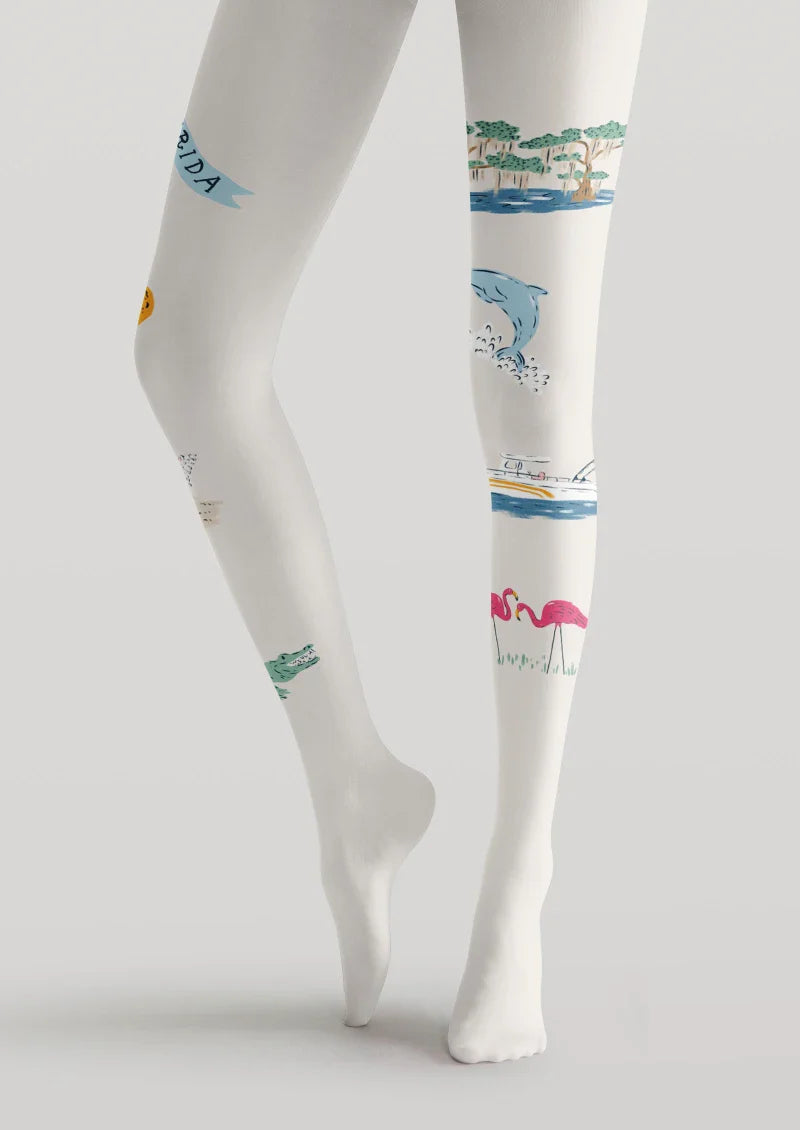 Ocean Element Graphic Tights Hosiery Pantyhose