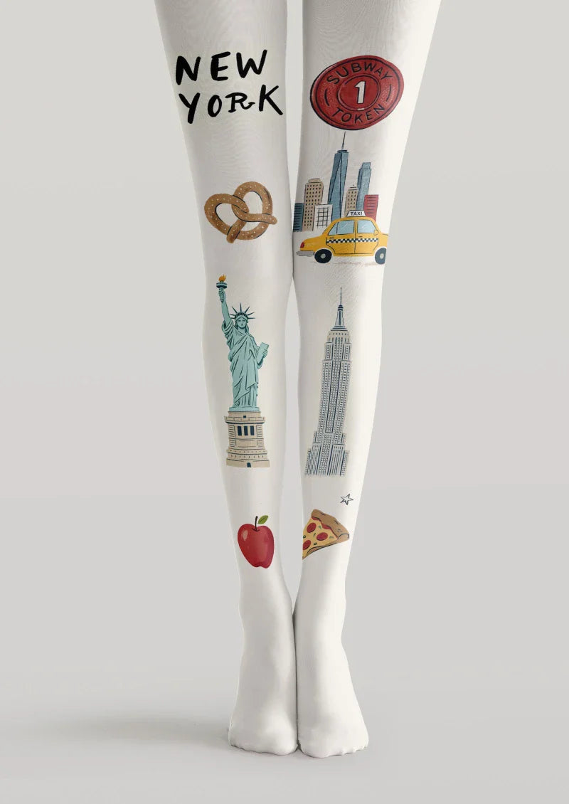 New York Theme Graphic Tights Hosiery Pantyhose