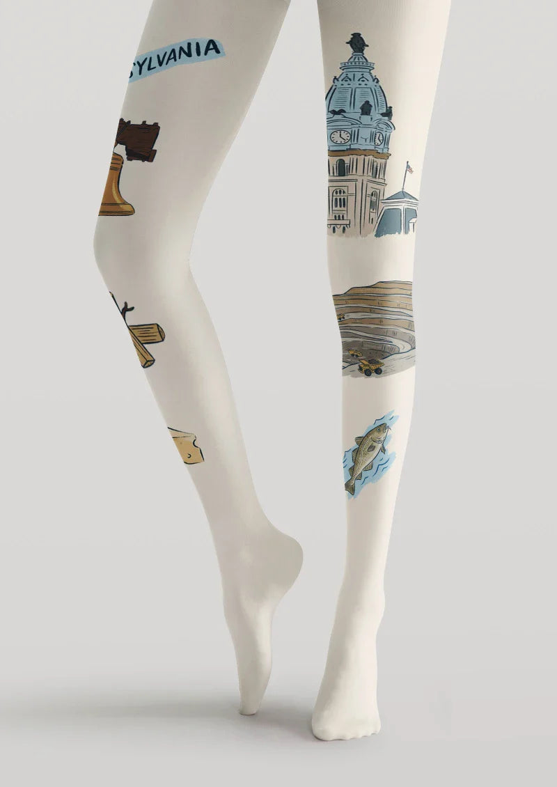 Pennsylvania Theme Graphic Tights Hosiery Pantyhose