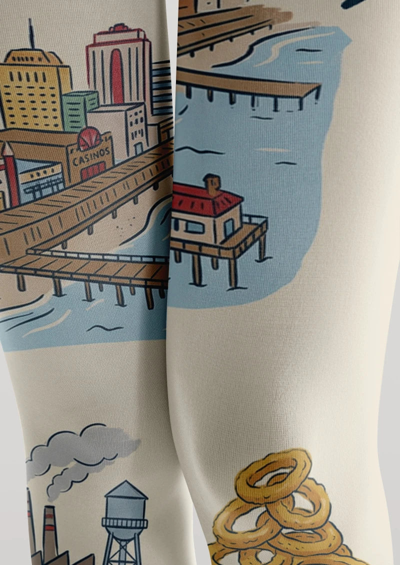 New Jersey Theme Graphic Tights Hosiery Pantyhose