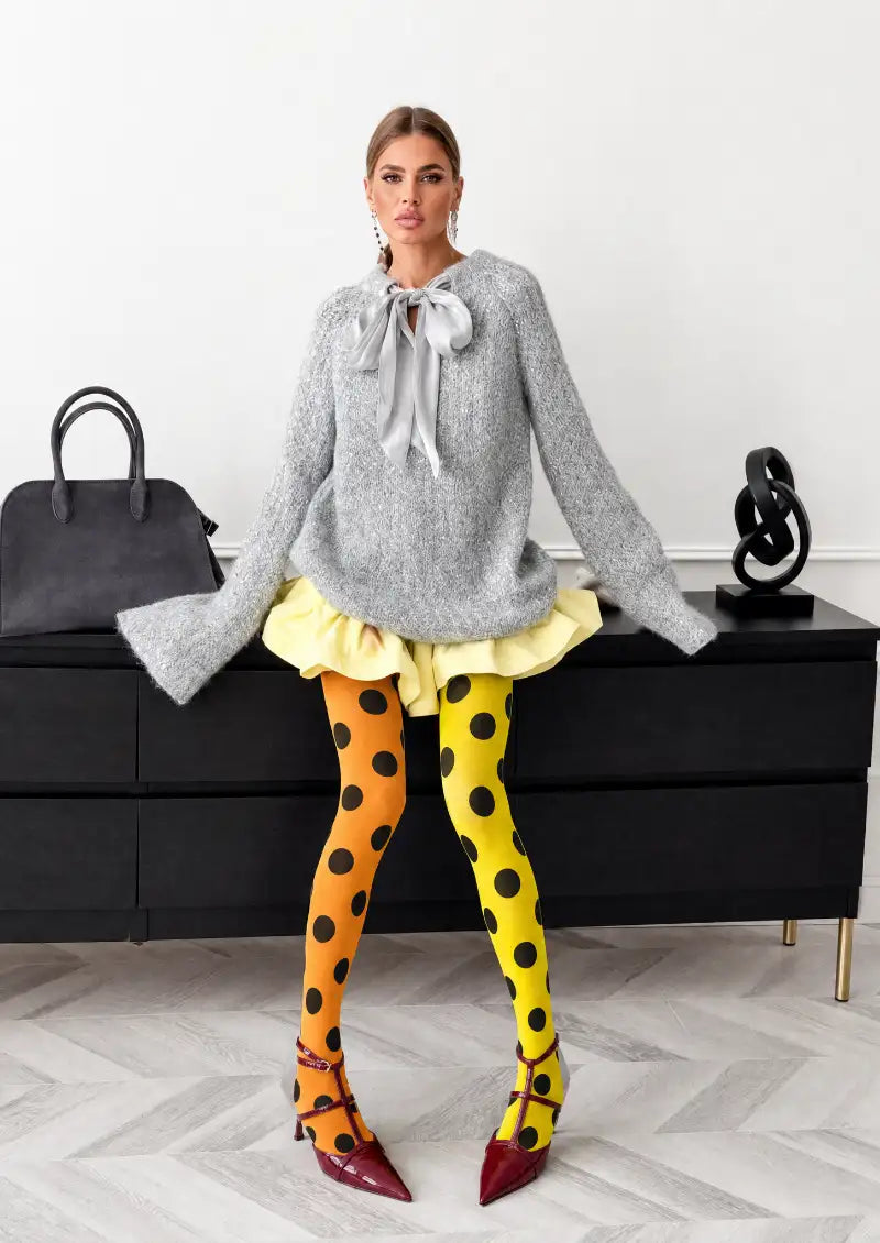 Orange Yellow Polka Dot Tights