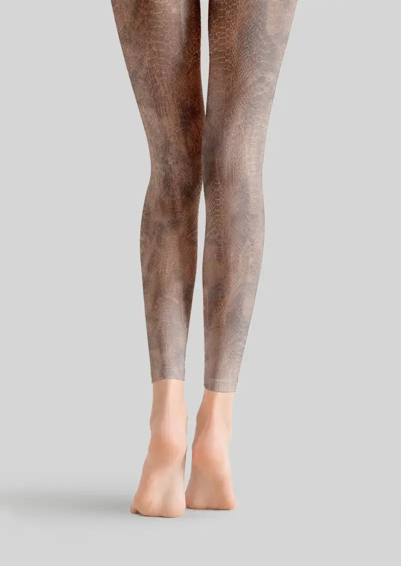 Python Snakeskin Footless Tights Hosiery Leggings