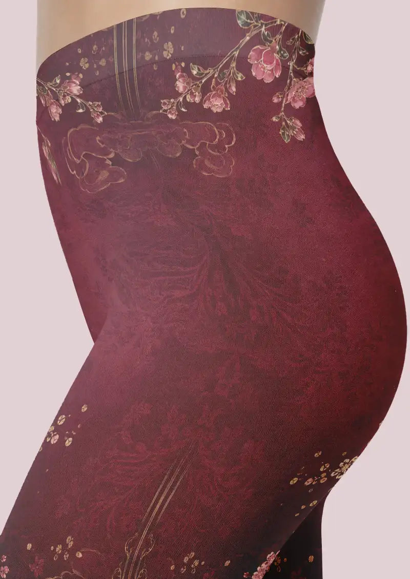 Cherry Blossom Garden Footless Tights