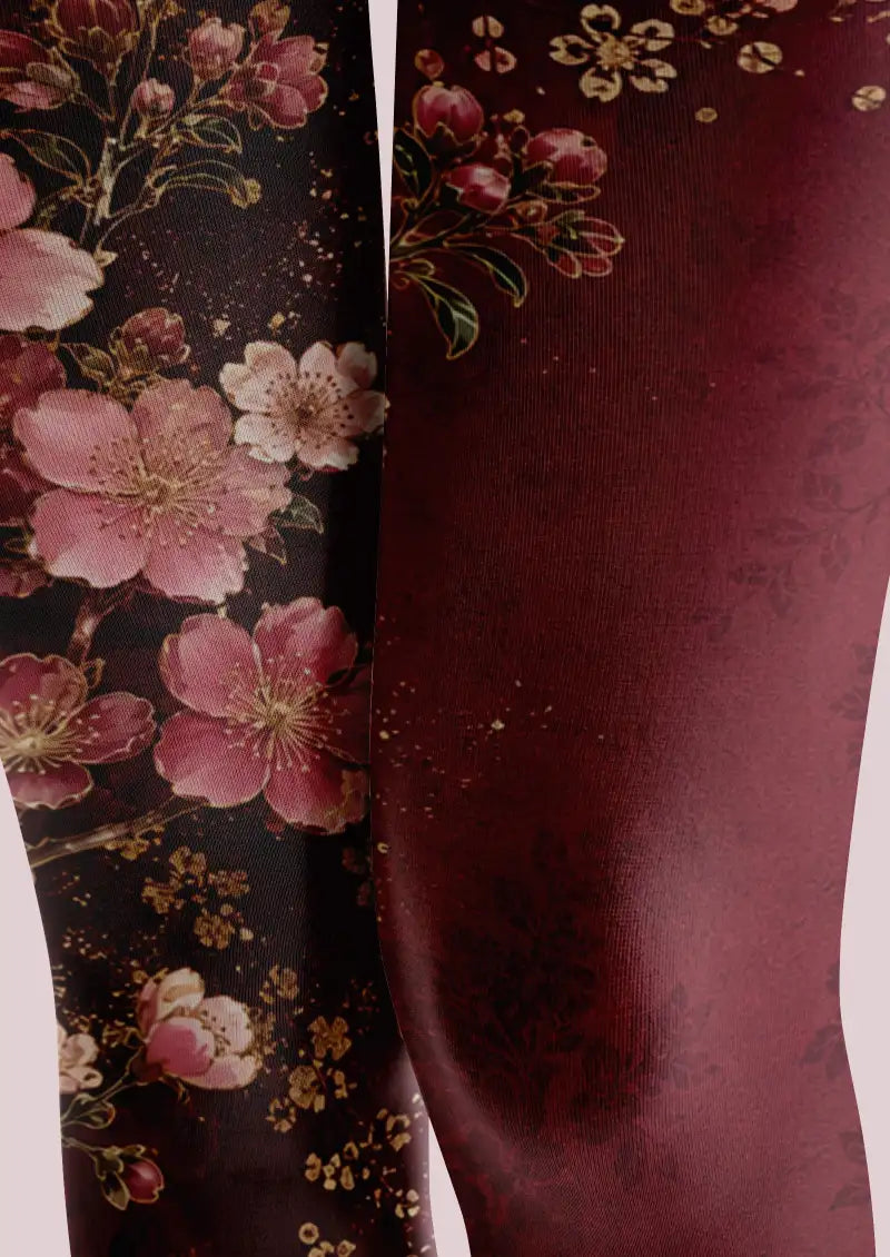 Cherry Blossom Garden Footless Tights