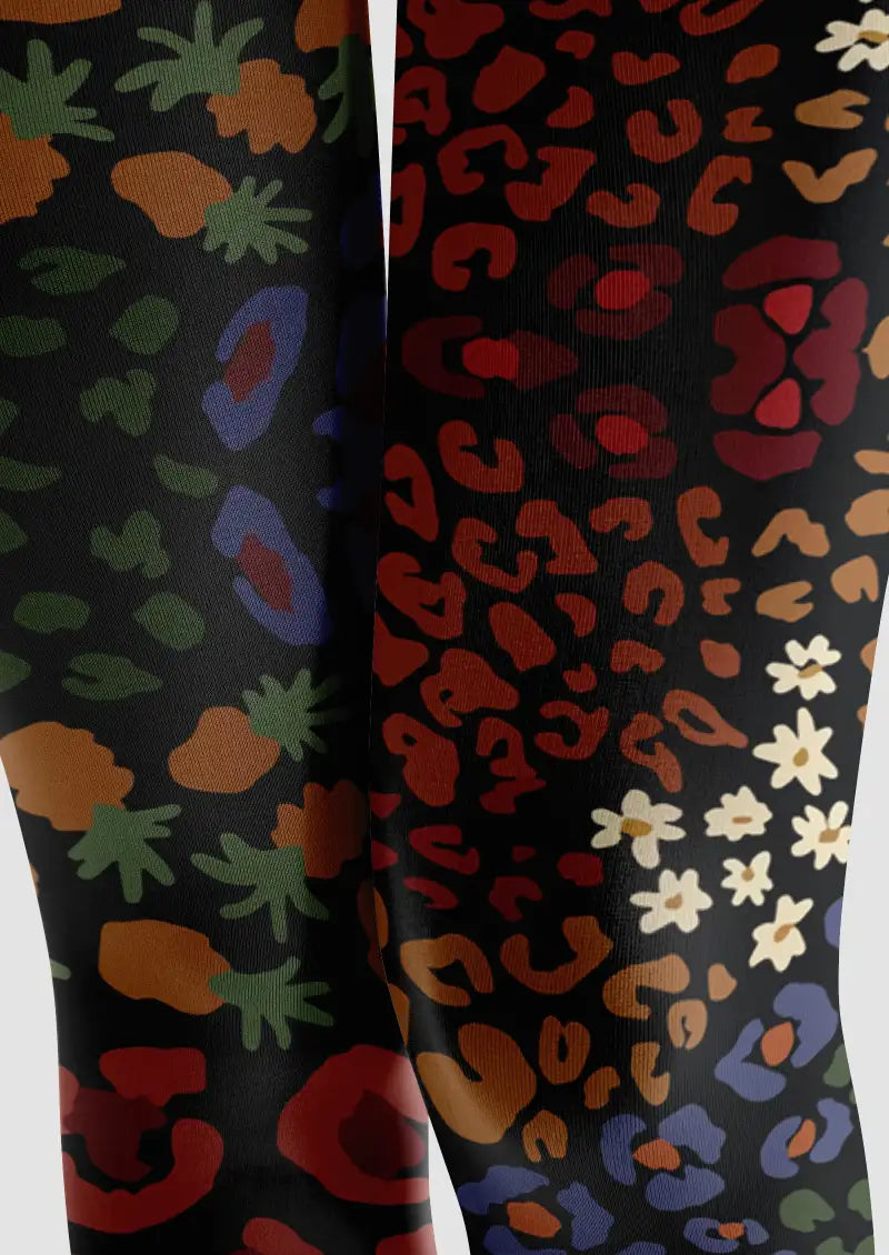 Colorful Leopard Animal Print Footless Tights Hosiery Leggings