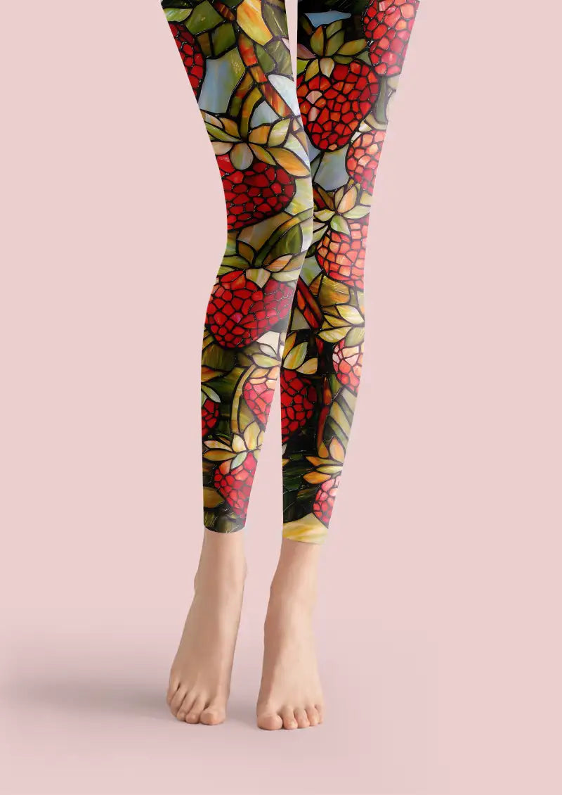 Tiffany Glass Floral Footless Tights Hosiery Leggings