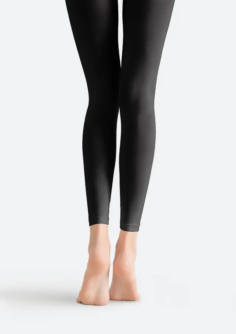 Purple Floral Glow Pattern Footless Tights Hosiery Leggings