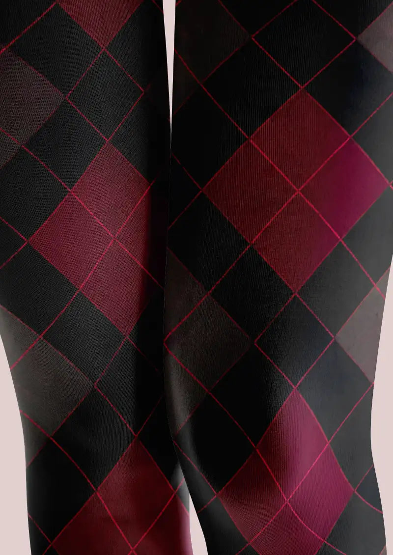 Argyle Abstract Diamond Pattern Footless Tights Hosiery Leggings