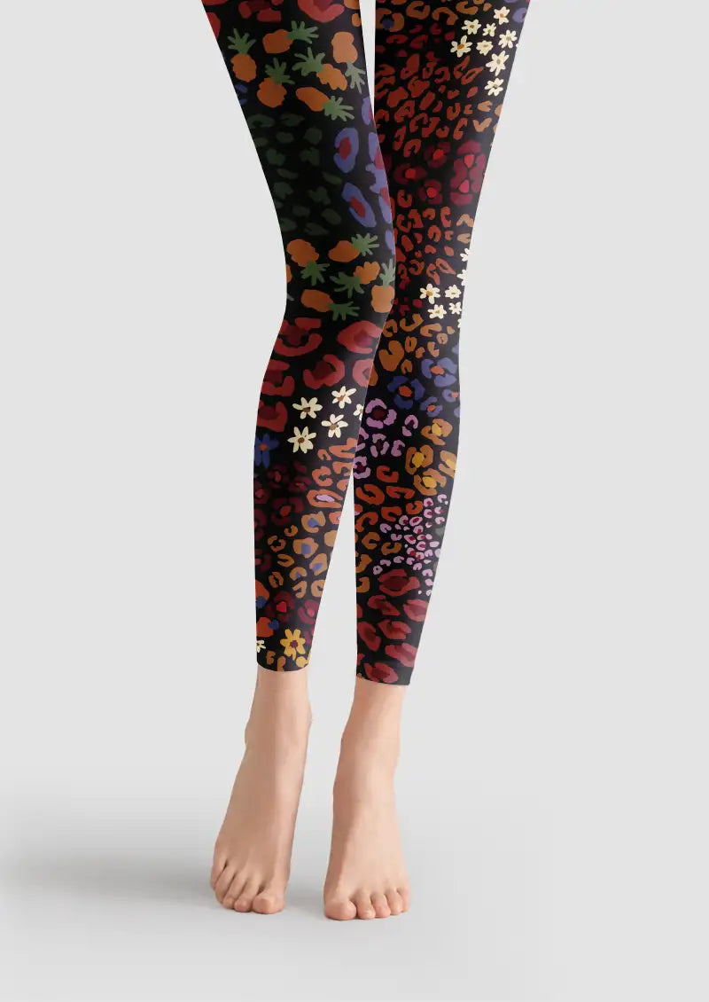 Colorful Leopard Animal Print Footless Tights Hosiery Leggings