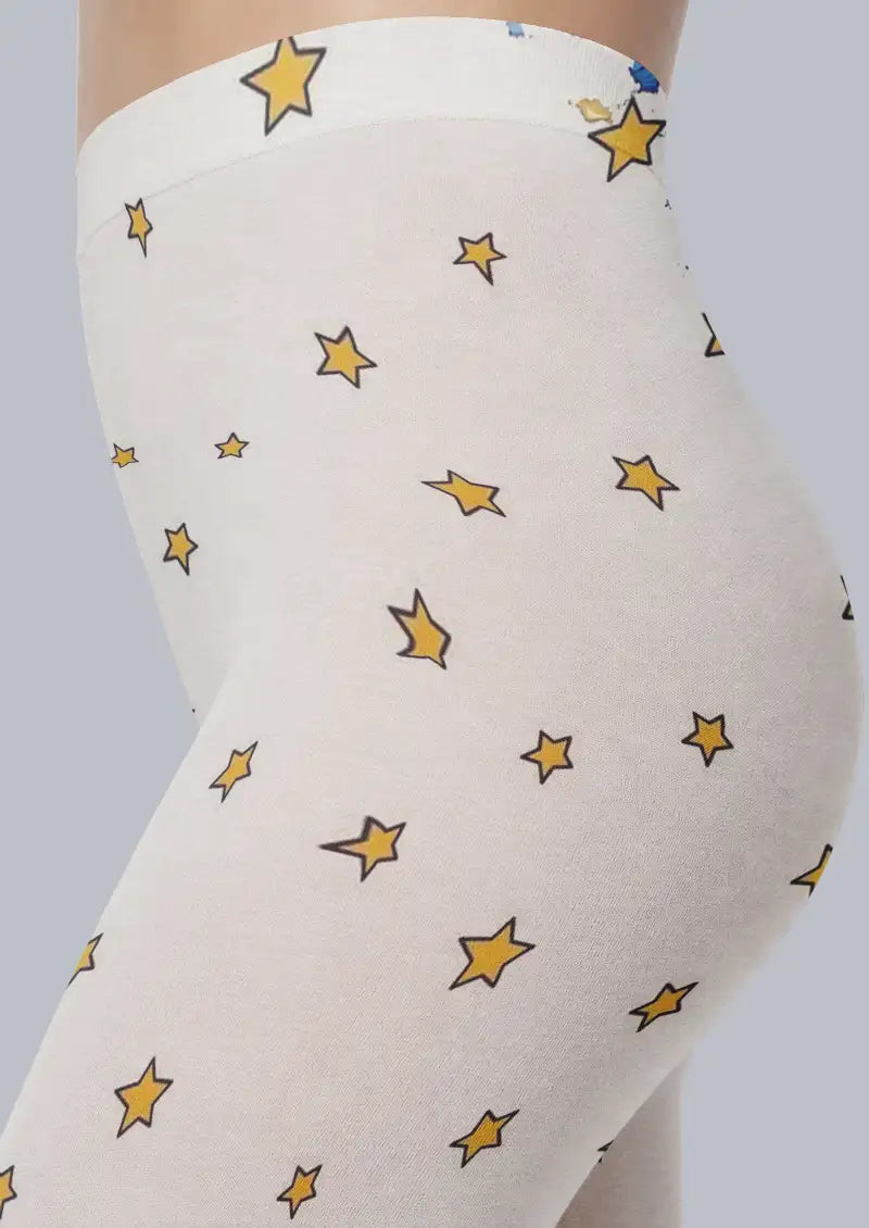 Blue Starry Sky Character Footless Tights