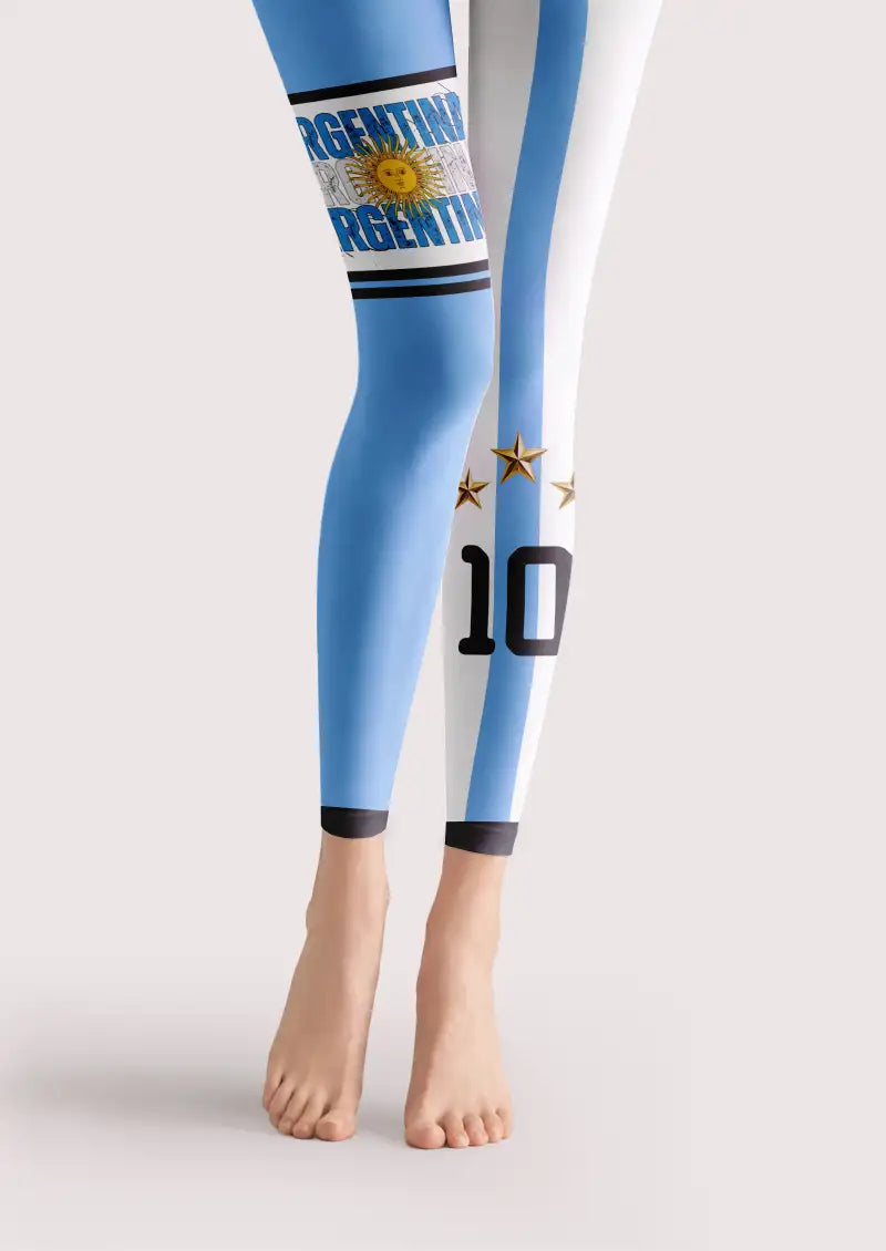 Argentina Number 10 Sport Graphic Footless Tights Hosiery Leggings