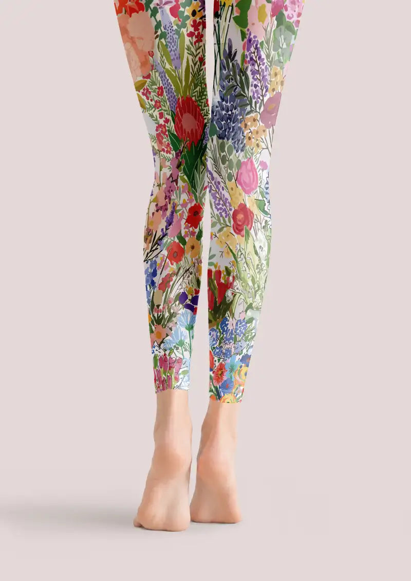 Colorful Garden Floral Footless Tights Hosiery Leggings