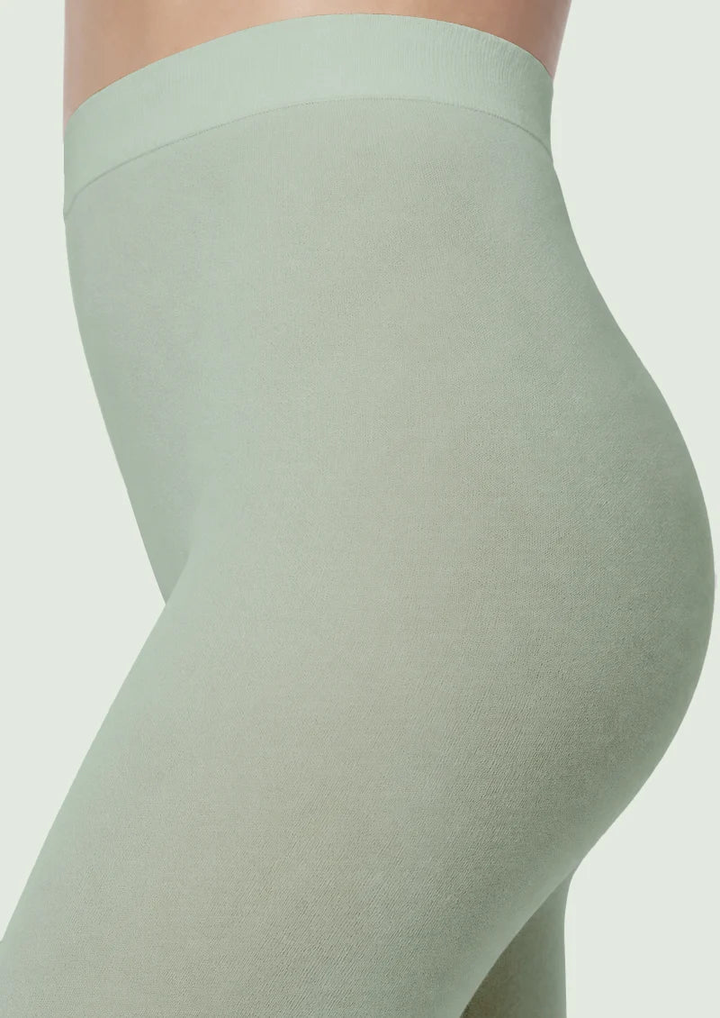 Green Strawberry Floral Footless Tights