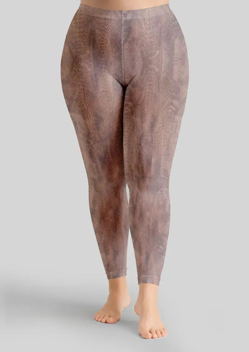 Python Snakeskin Footless Tights Hosiery Leggings