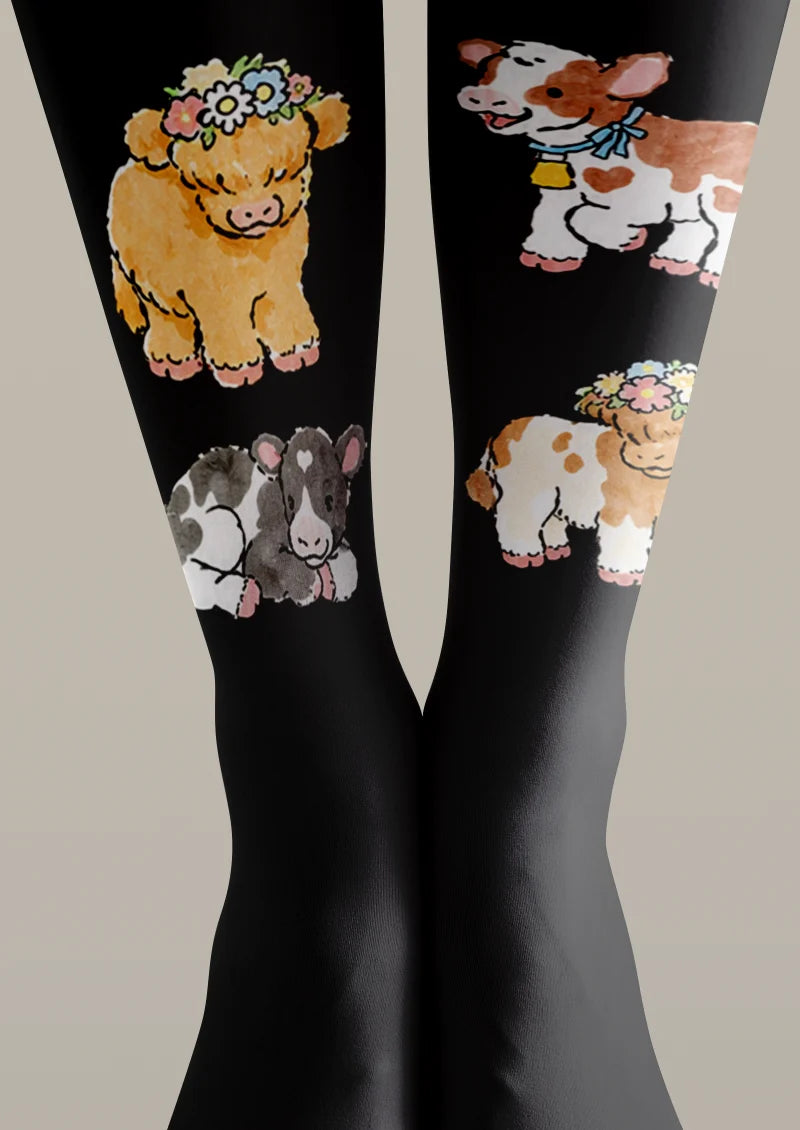 Black Highland Cow Tights