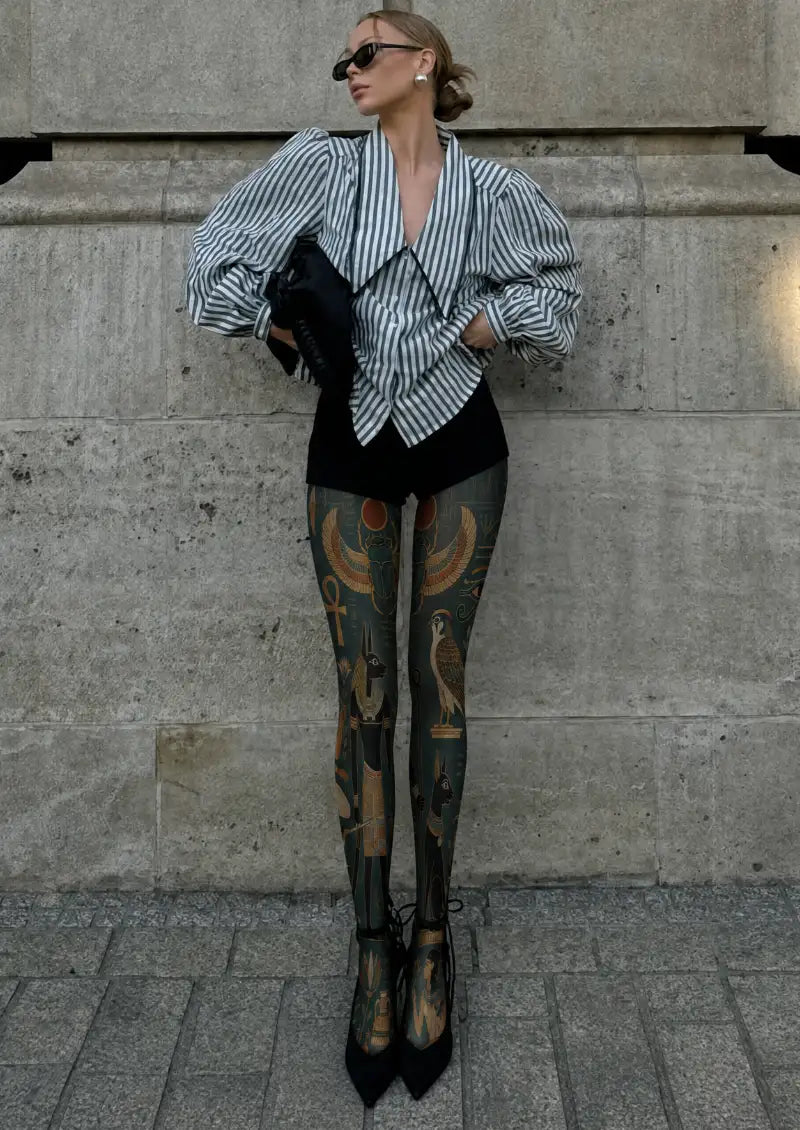 Egyptian Anubis Graphic Tights Hosiery Pantyhose