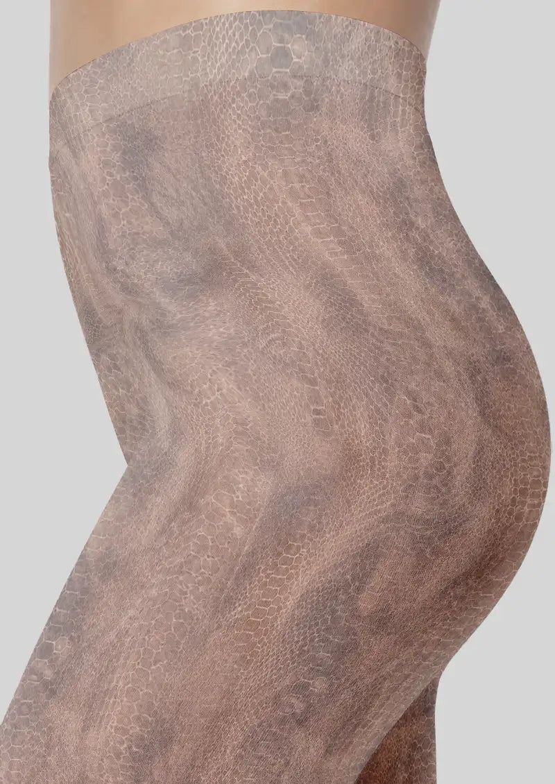 Python Snakeskin Footless Tights Hosiery Leggings