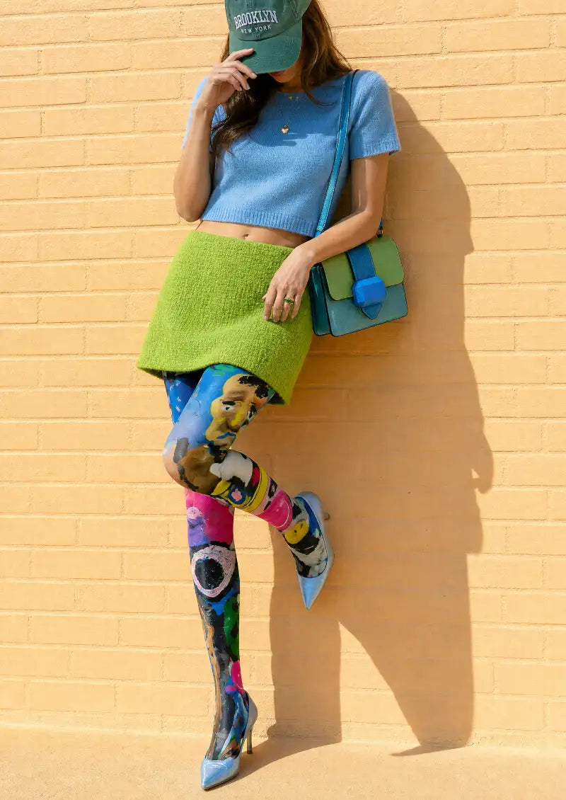 Abstract Pop Art Graphic Print Tights Hosiery Pantyhose