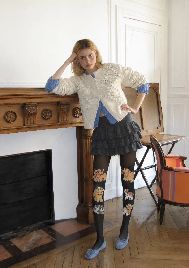 Black Highland Cow Tights