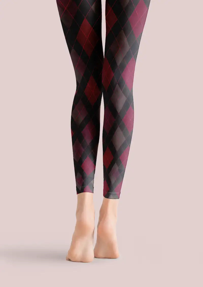 Argyle Abstract Diamond Pattern Footless Tights Hosiery Leggings
