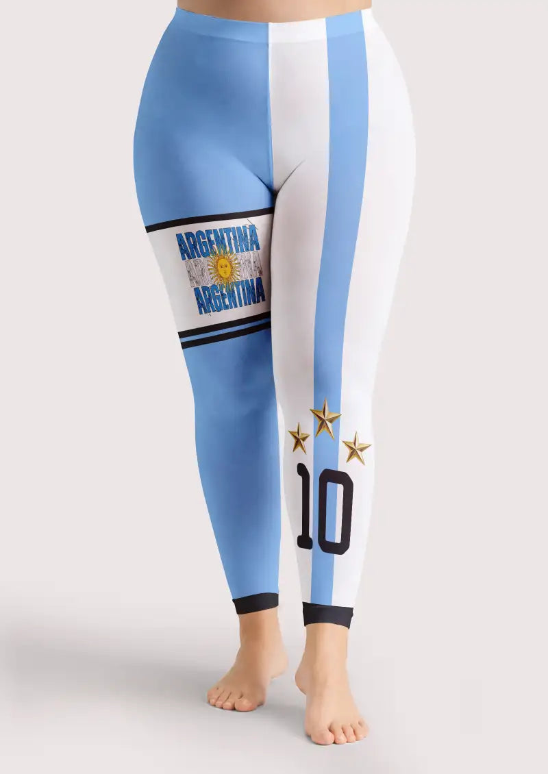 Argentina Number 10 Sport Graphic Footless Tights Hosiery Leggings