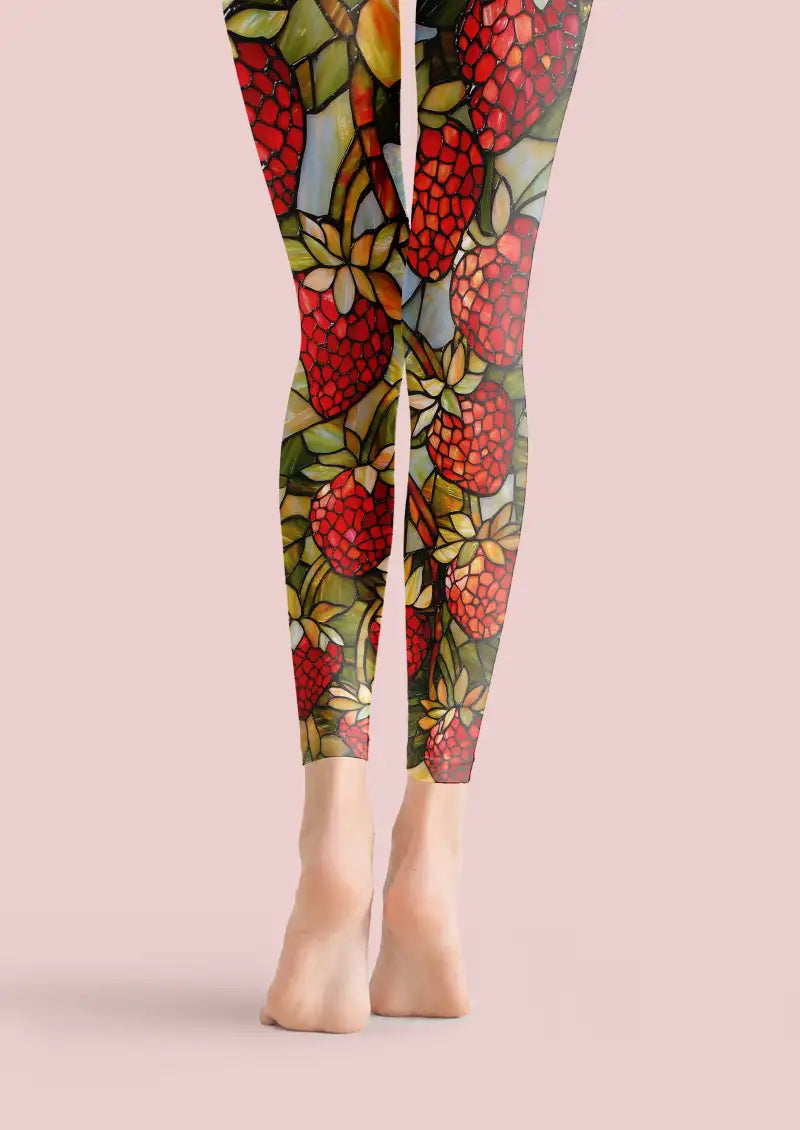 Tiffany Glass Floral Footless Tights Hosiery Leggings