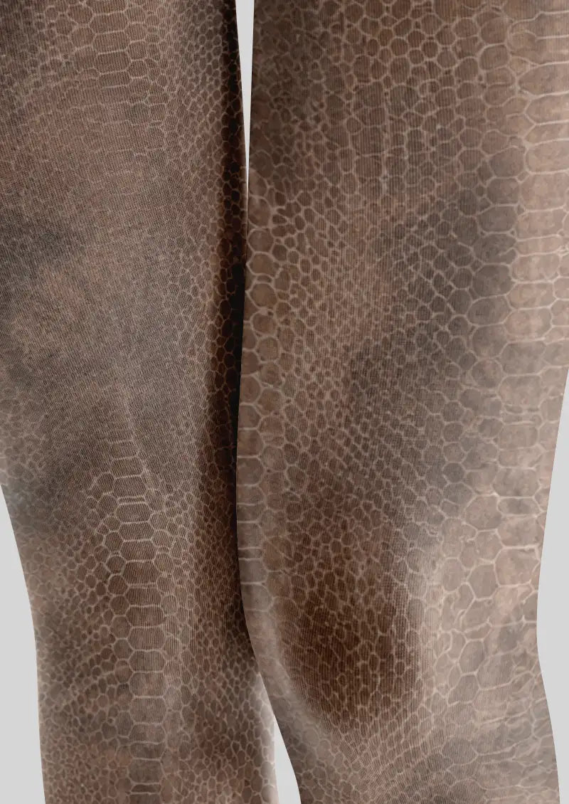 Python Snakeskin Footless Tights Hosiery Leggings