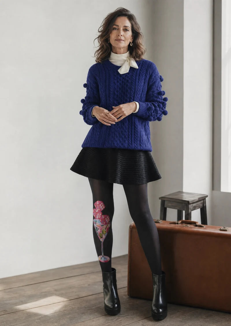 Black Dice Cocktail Tights