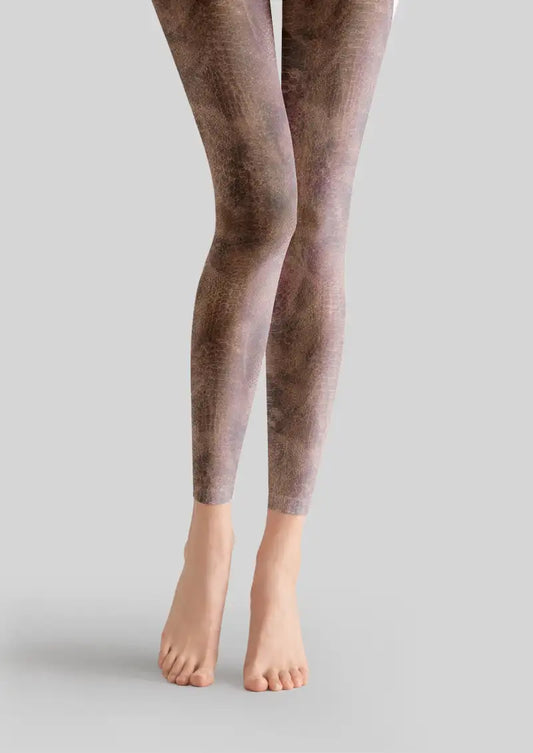 Python Snakeskin Footless Tights Hosiery Leggings