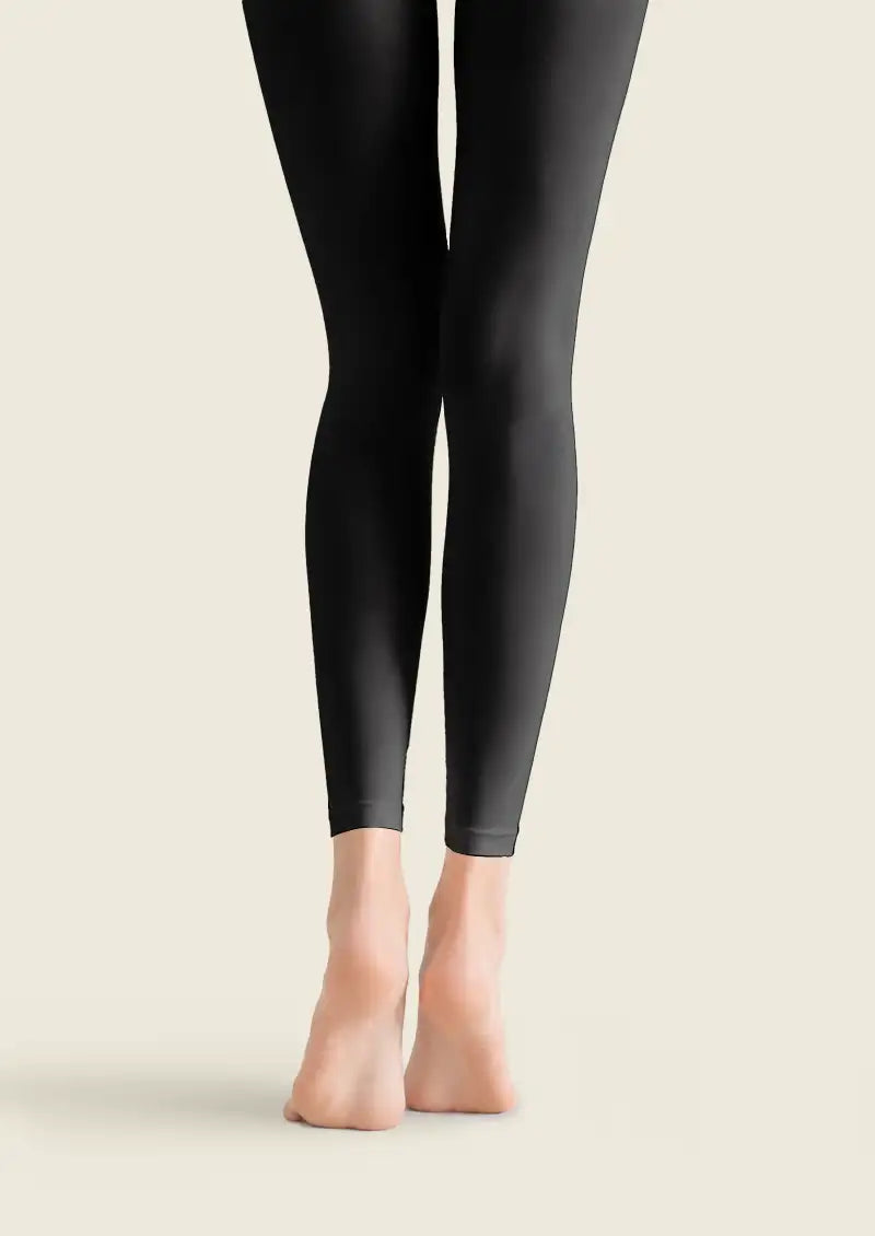 Black Floral Footless Tights