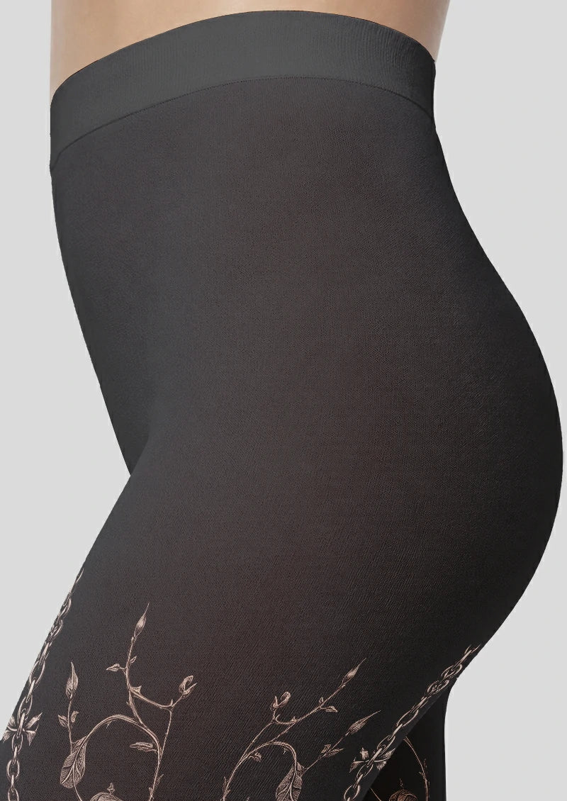 Black Raven Pocket Watch Footless Tights