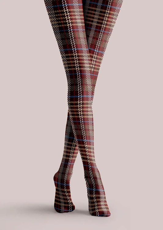 Geometric Art Classic Plaid Tights Hosiery Pantyhose