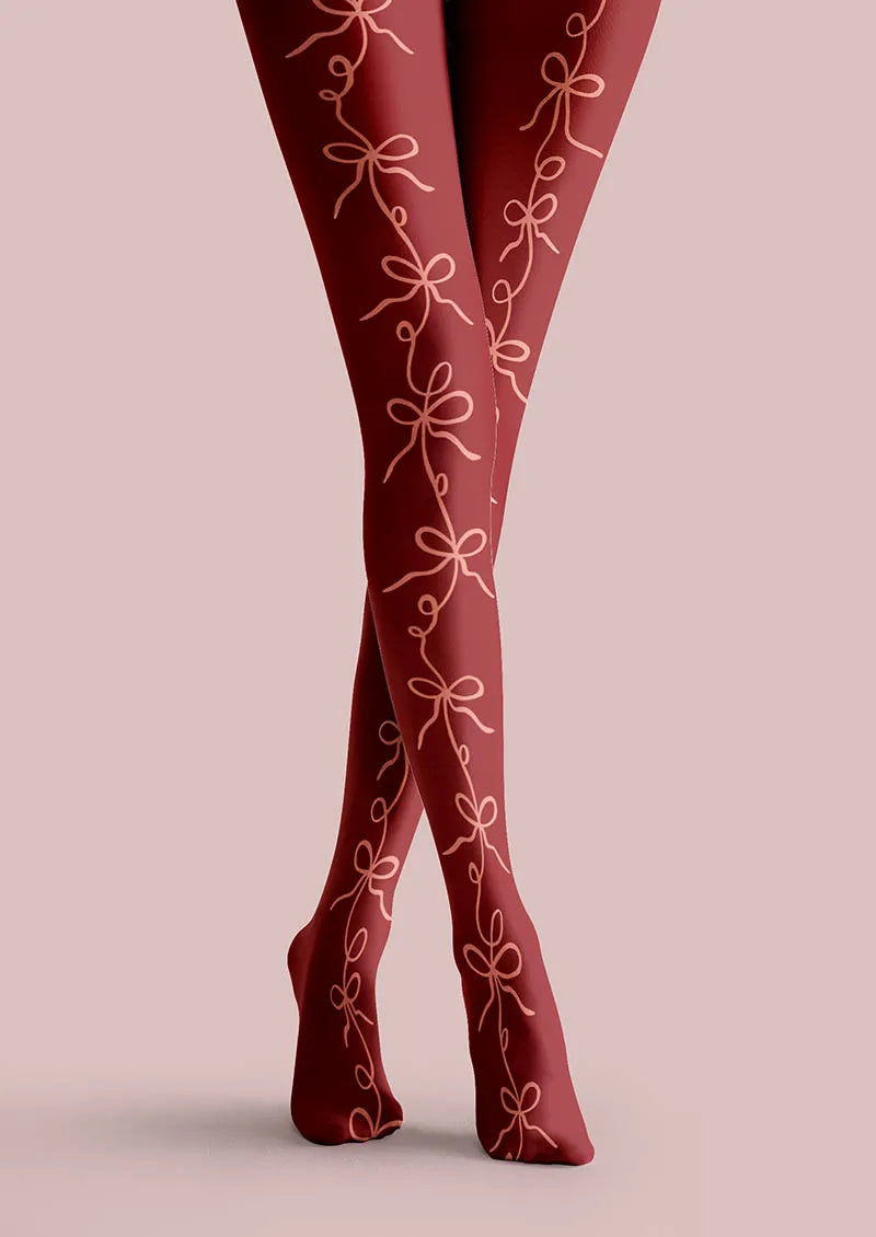 Christmas Fun Art Ribbon Wish Tights Hosiery Pantyhose