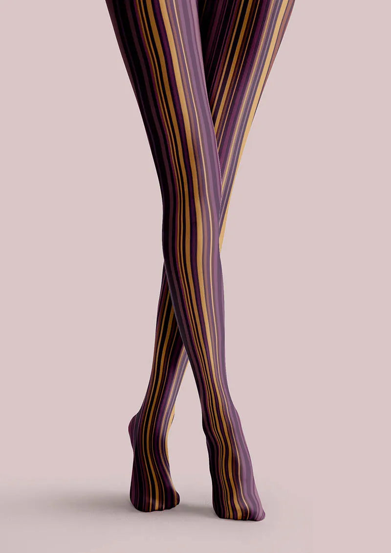 Geometric Art Deep Stripes Tights Hosiery Pantyhose