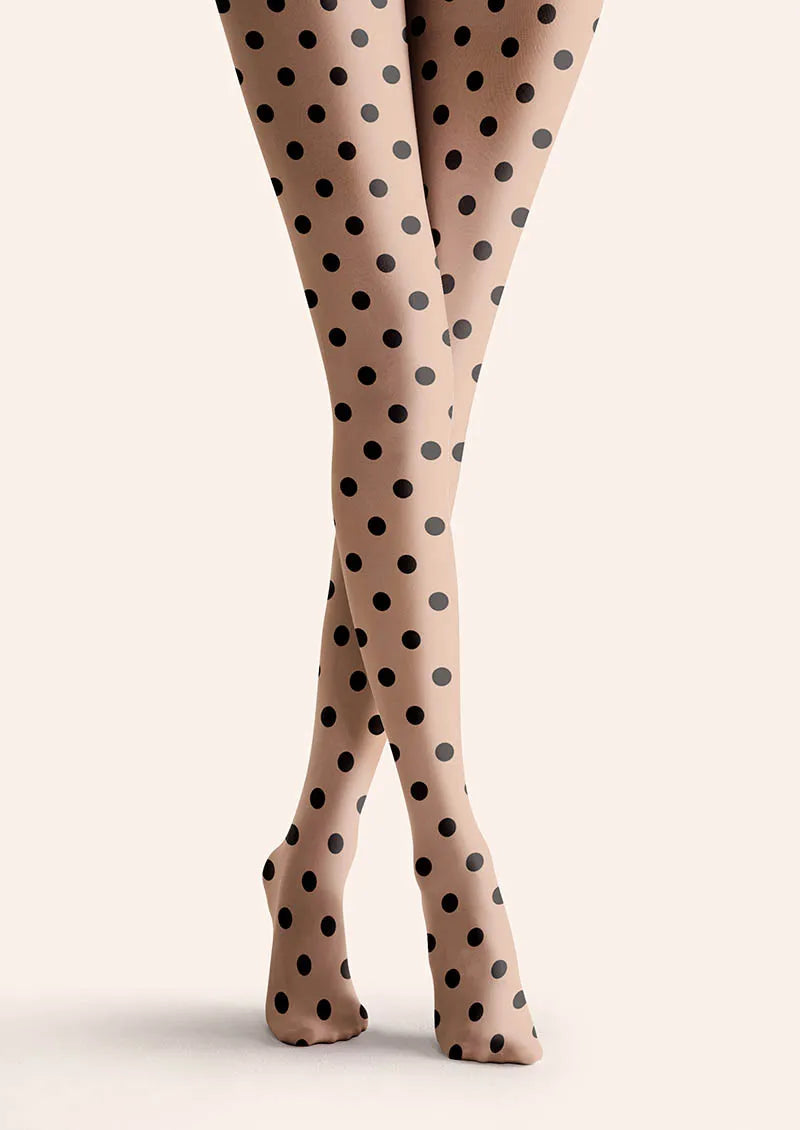 Pop Art Nude Dots Tights Hosiery Pantyhose