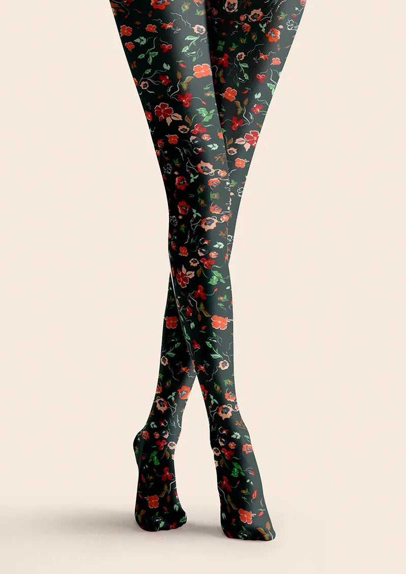 Midnight Bloom Tights Hosiery Pantyhose