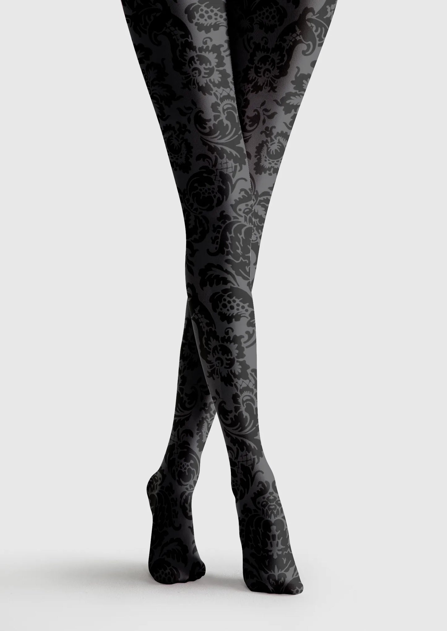Baroque Bloom Noir Lace Tights Hosiery Pantyhose