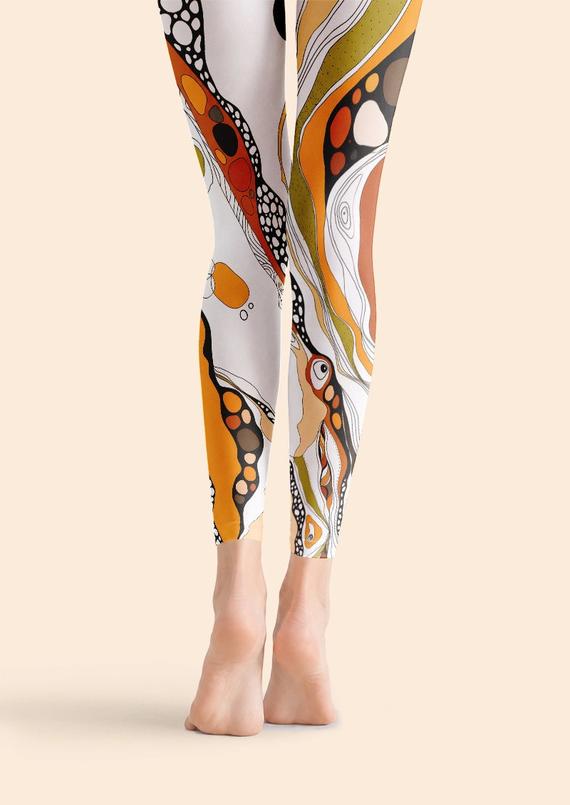 Abstract Retro Graphic Footless Tights Hosiery Leggings